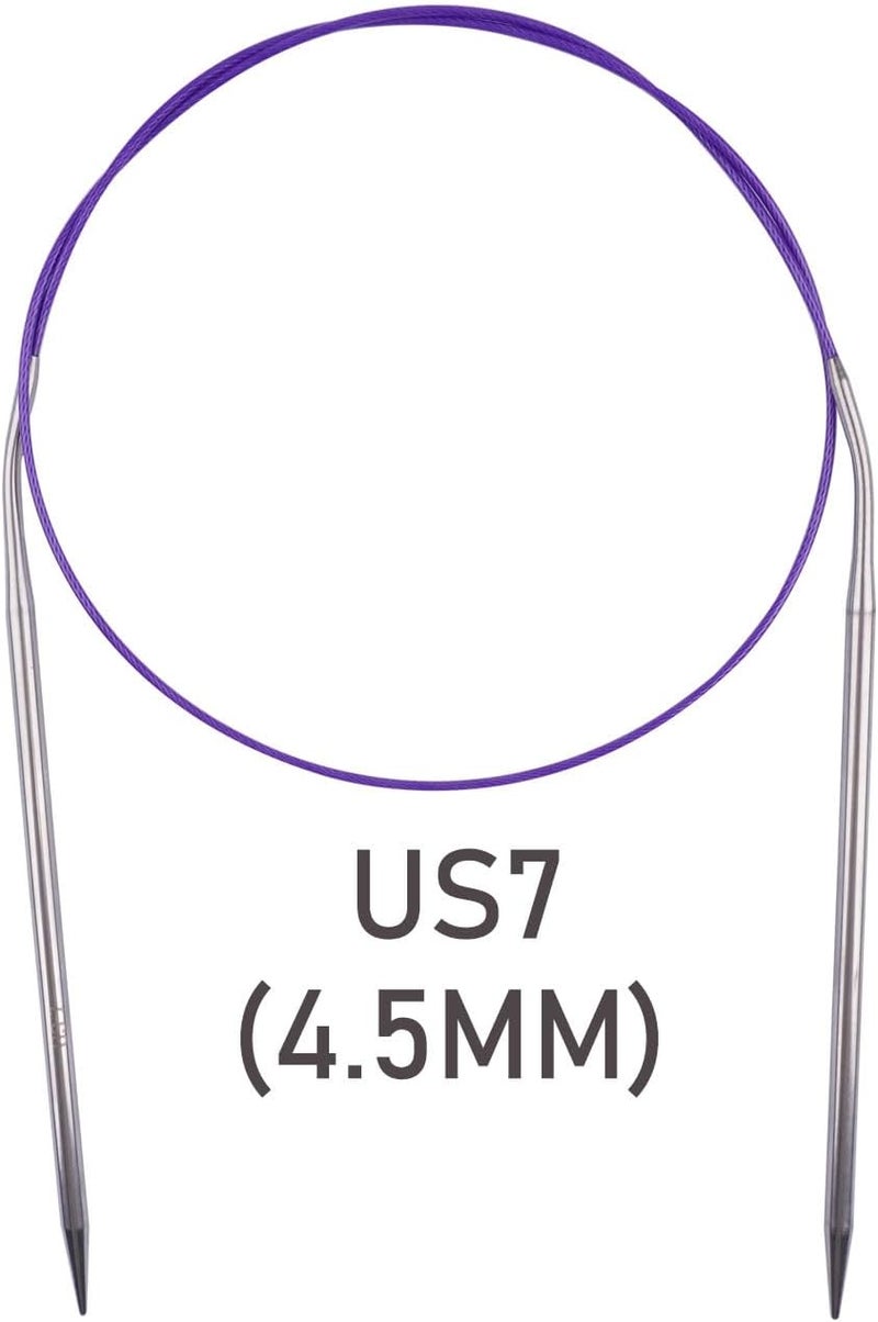 BsHooker Circular Knitting Needles 32inches/80cm,Size US 7.0(4.5mm) Stainless Steel Round Knitting Needles for Handmade Knitting DIY - Image 2